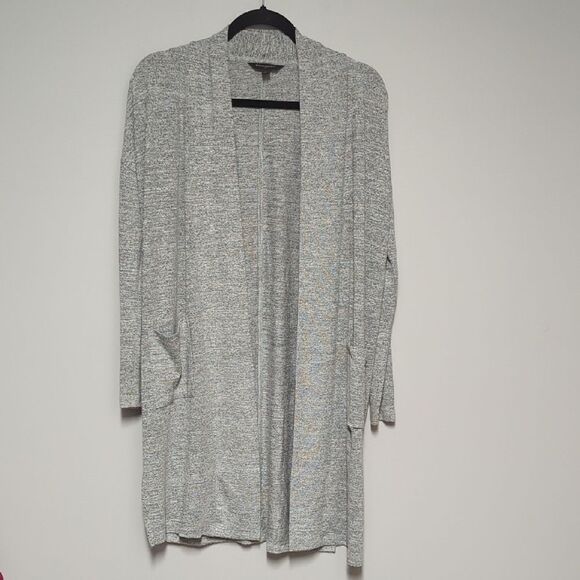 Banana Republic Gray Long Cardigan Sweater with Open Front and Long Sleeves - Picture 1 of 6